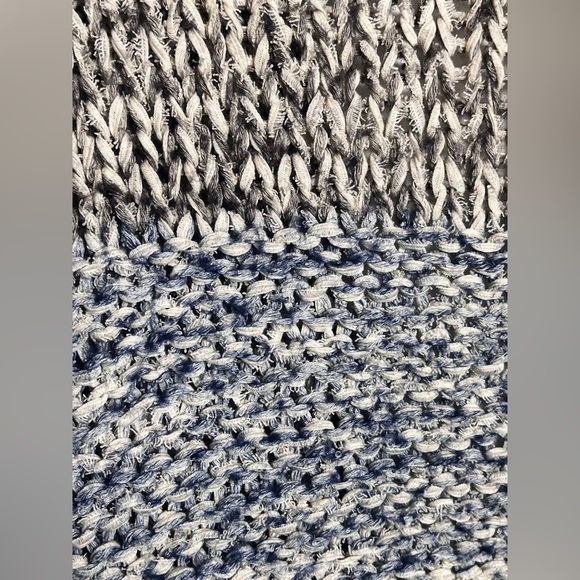 Vince Chunky Knit Blue Grey Striped Cardigan XS / S - Picture 8 of 11